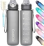 CodiCile Sport Trinkflasche 1L, BPA freie Tritan Wasserflasche mit Verschlussdeckel und...
